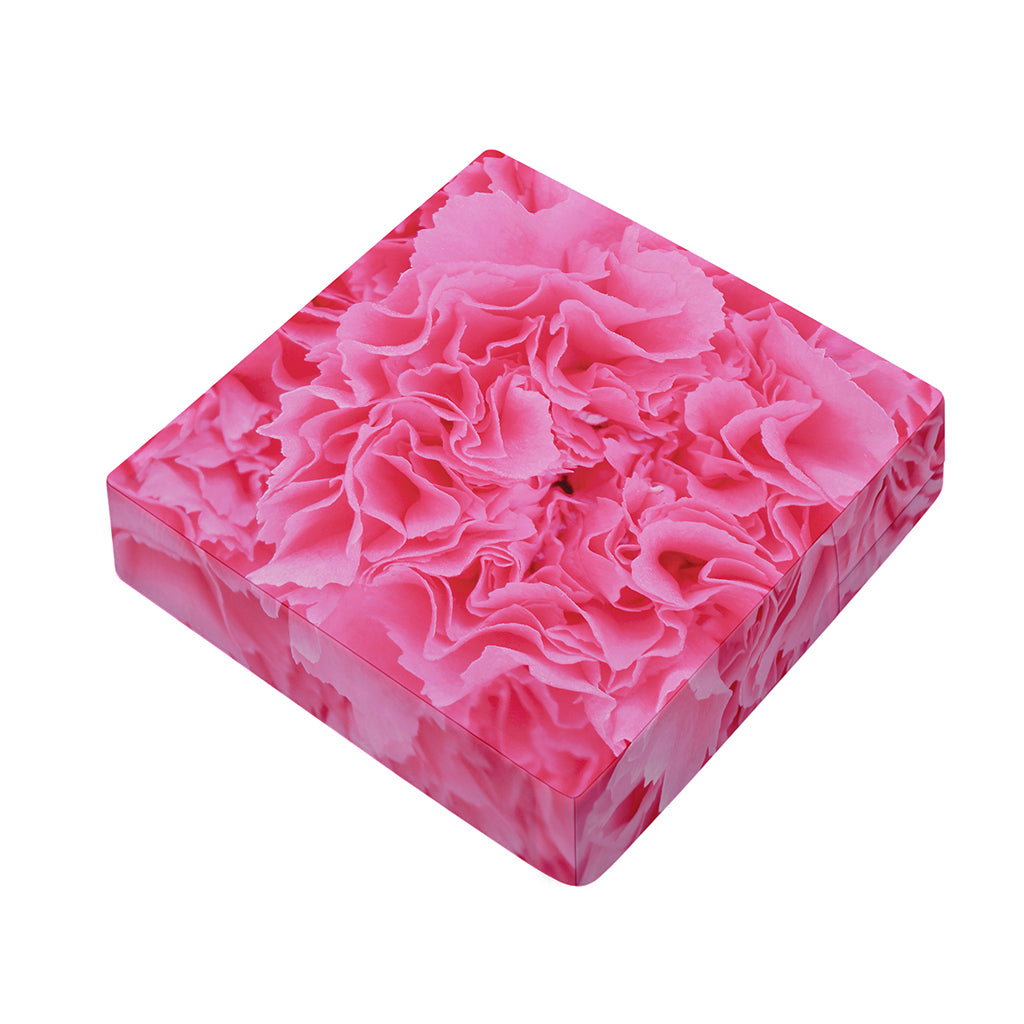 Pink Carnation Flower Print Outdoor Seat Cushion Cover
