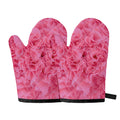 Pink Carnation Flower Print Oven Mitts