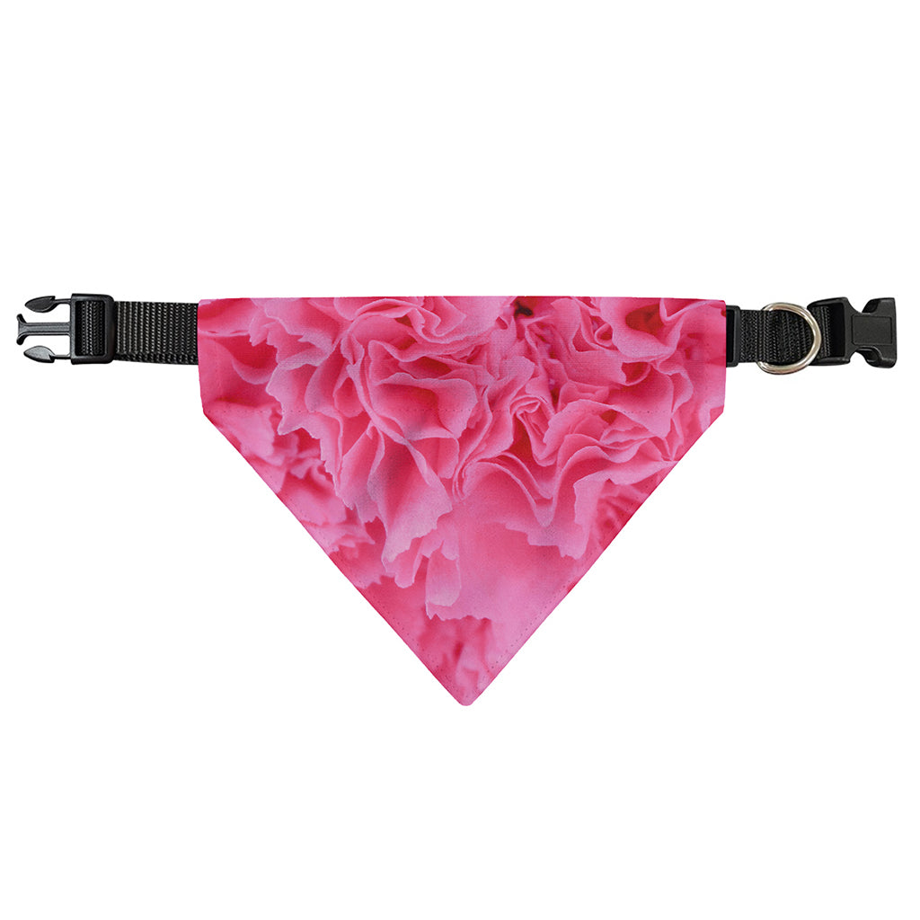 Pink Carnation Flower Print Over The Collar Dog Bandana
