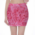 Pink Carnation Flower Print Pencil Mini Skirt