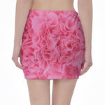 Pink Carnation Flower Print Pencil Mini Skirt