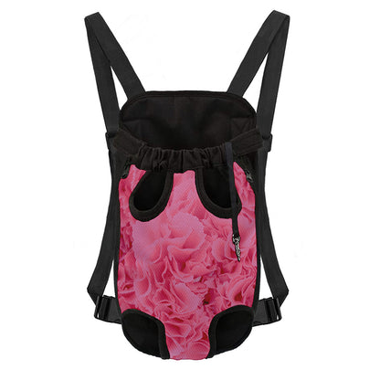 Pink Carnation Flower Print Pet Carrier Backpack