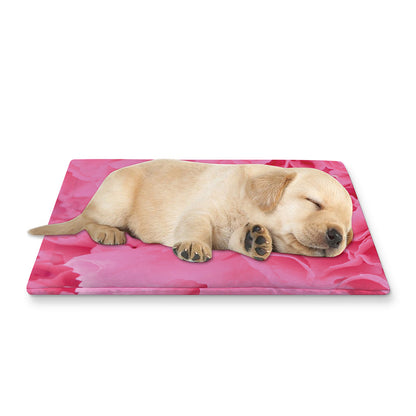 Pink Carnation Flower Print Pet Cooling Mat Cover