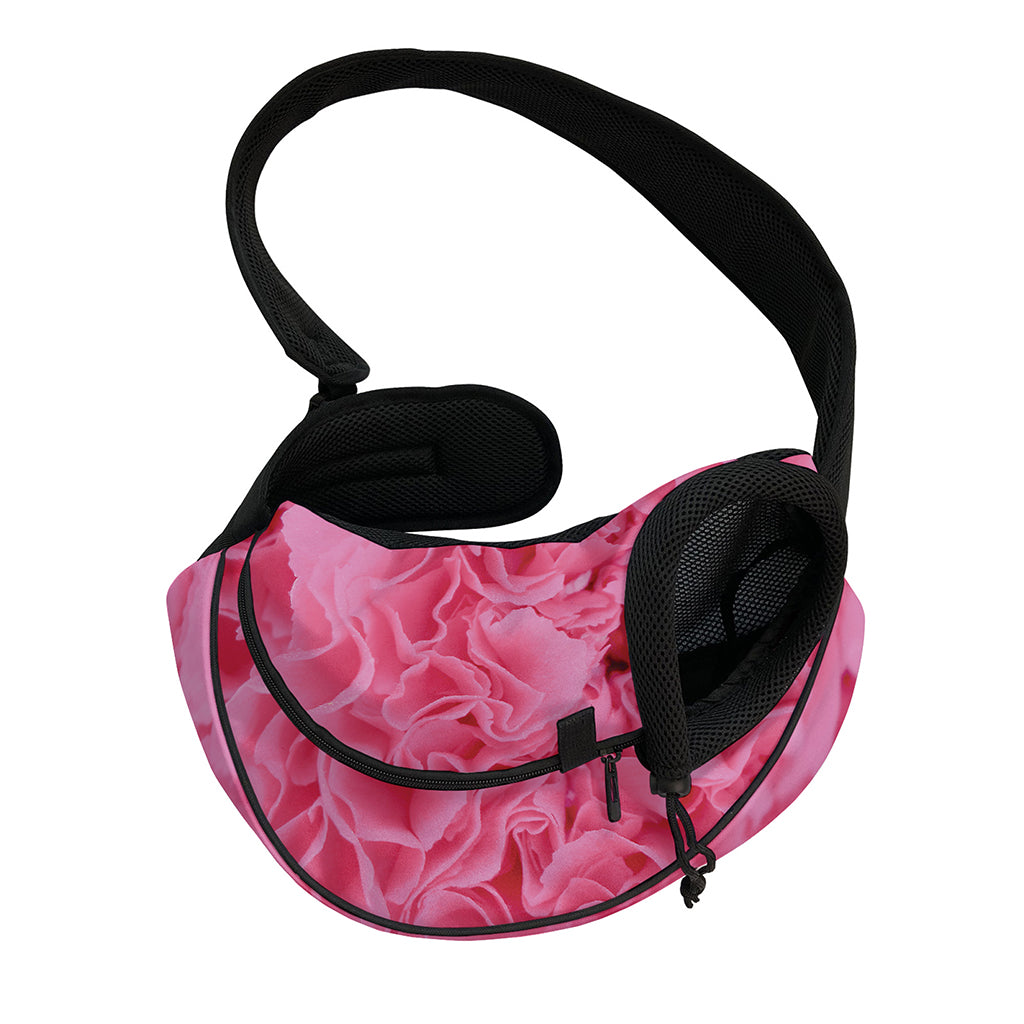 Pink Carnation Flower Print Pet Sling Carrier