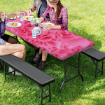 Pink Carnation Flower Print Picnic Table Cover