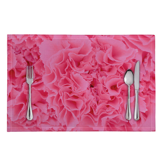 Pink Carnation Flower Print Placemat