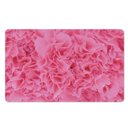 Pink Carnation Flower Print Polyester Doormat