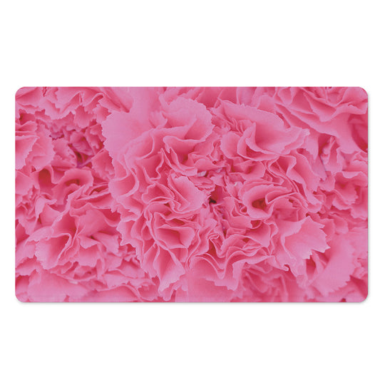 Pink Carnation Flower Print Polyester Doormat