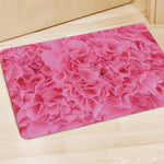 Pink Carnation Flower Print Polyester Doormat