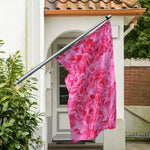 Pink Carnation Flower Print Polyester Flag