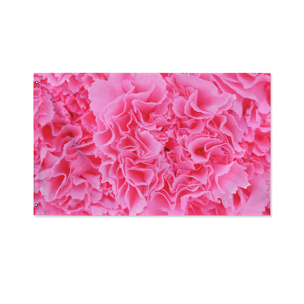 Pink Carnation Flower Print Polyester Flag