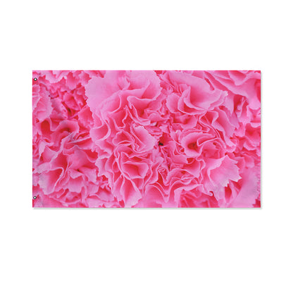 Pink Carnation Flower Print Polyester Flag