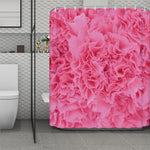 Pink Carnation Flower Print Polyester Shower Curtain