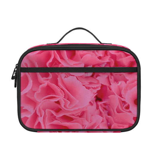 Pink Carnation Flower Print Portable Lunch Bag