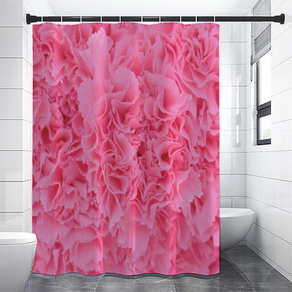Pink Carnation Flower Print Premium Shower Curtain