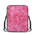 Pink Carnation Flower Print Rectangular Crossbody Bag