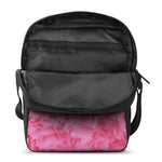 Pink Carnation Flower Print Rectangular Crossbody Bag