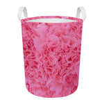 Pink Carnation Flower Print Round Laundry Basket