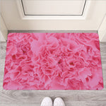 Pink Carnation Flower Print Rubber Doormat