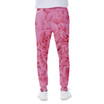 Pink Carnation Flower Print Scuba Joggers