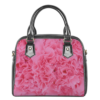 Pink Carnation Flower Print Shoulder Handbag
