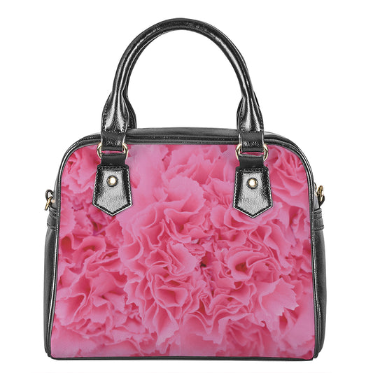 Pink Carnation Flower Print Shoulder Handbag