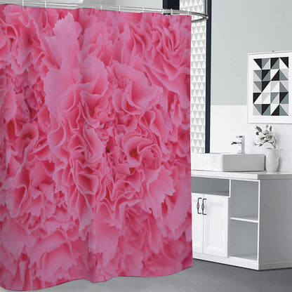 Pink Carnation Flower Print Shower Curtain