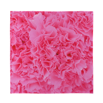 Pink Carnation Flower Print Silk Bandana