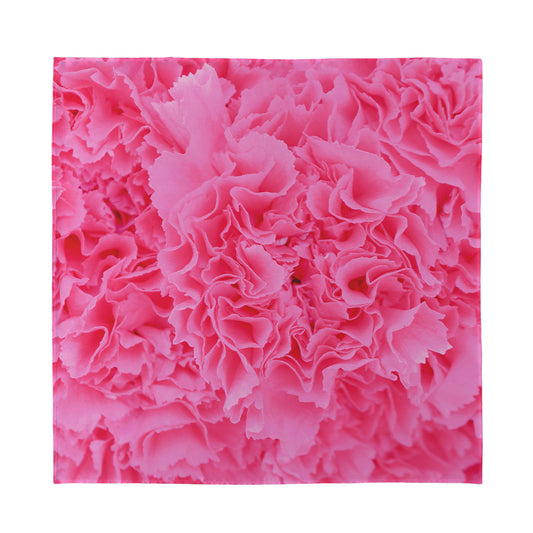 Pink Carnation Flower Print Silk Bandana