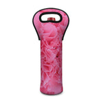Pink Carnation Flower Print Single Neoprene Wine Tote