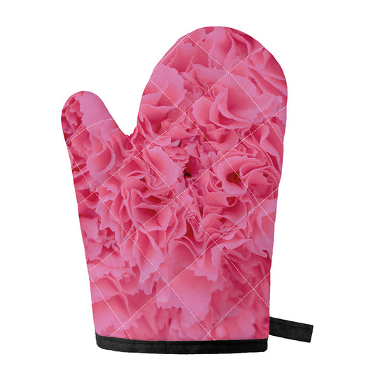 Pink Carnation Flower Print Single Oven Mitt
