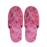 Pink Carnation Flower Print Slippers