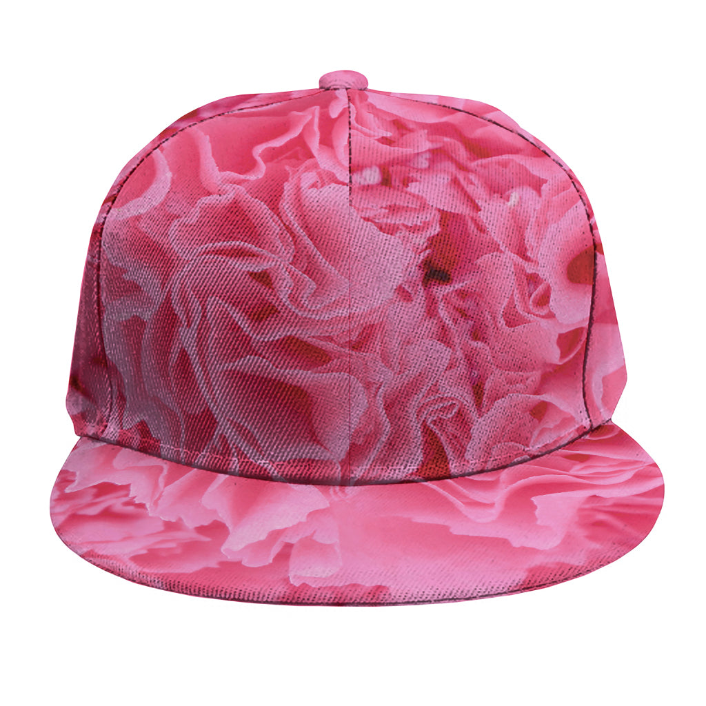 Pink Carnation Flower Print Snapback Cap