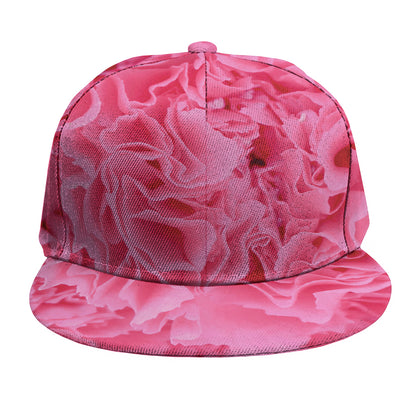 Pink Carnation Flower Print Snapback Cap
