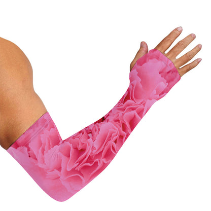 Pink Carnation Flower Print Sun Protection Arm Sleeves