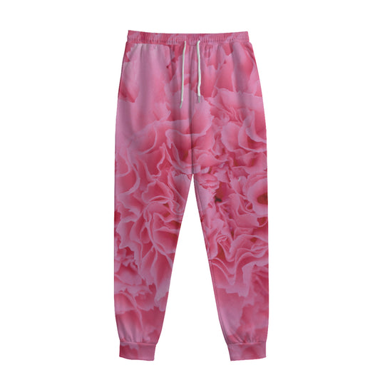 Pink Carnation Flower Print Sweatpants
