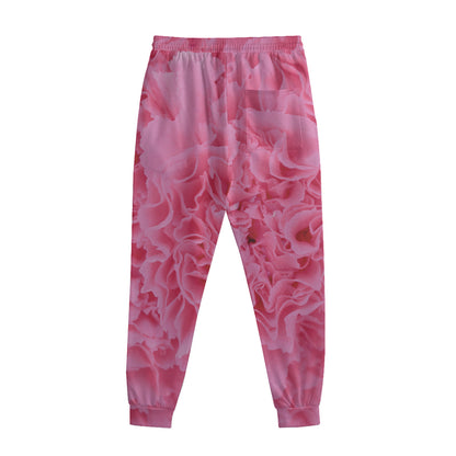 Pink Carnation Flower Print Sweatpants