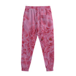 Pink Carnation Flower Print Sweatpants