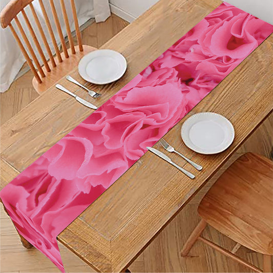 Pink Carnation Flower Print Table Runner
