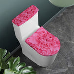 Pink Carnation Flower Print Toilet Lid And Tank Cover Set