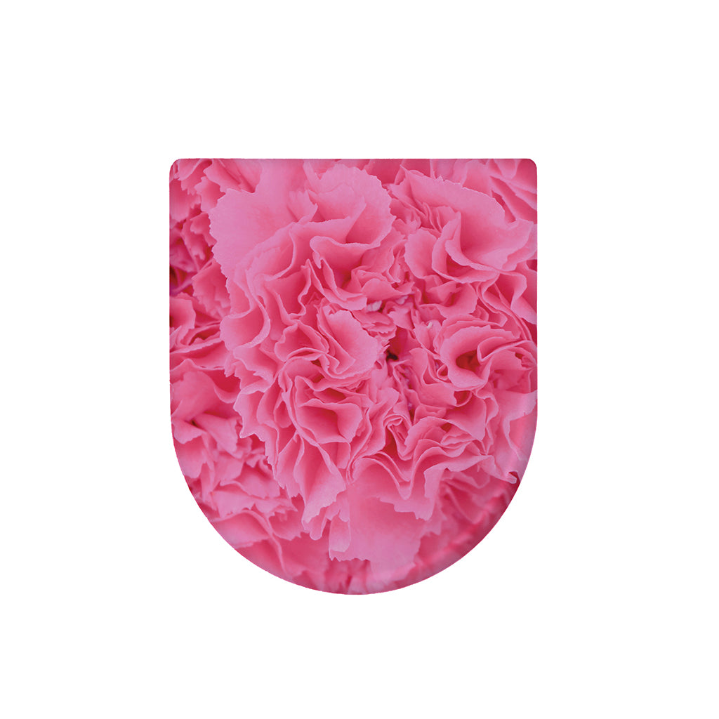 Pink Carnation Flower Print Toilet Lid Cover