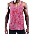 Pink Carnation Flower Print Men's Workout Tank Top