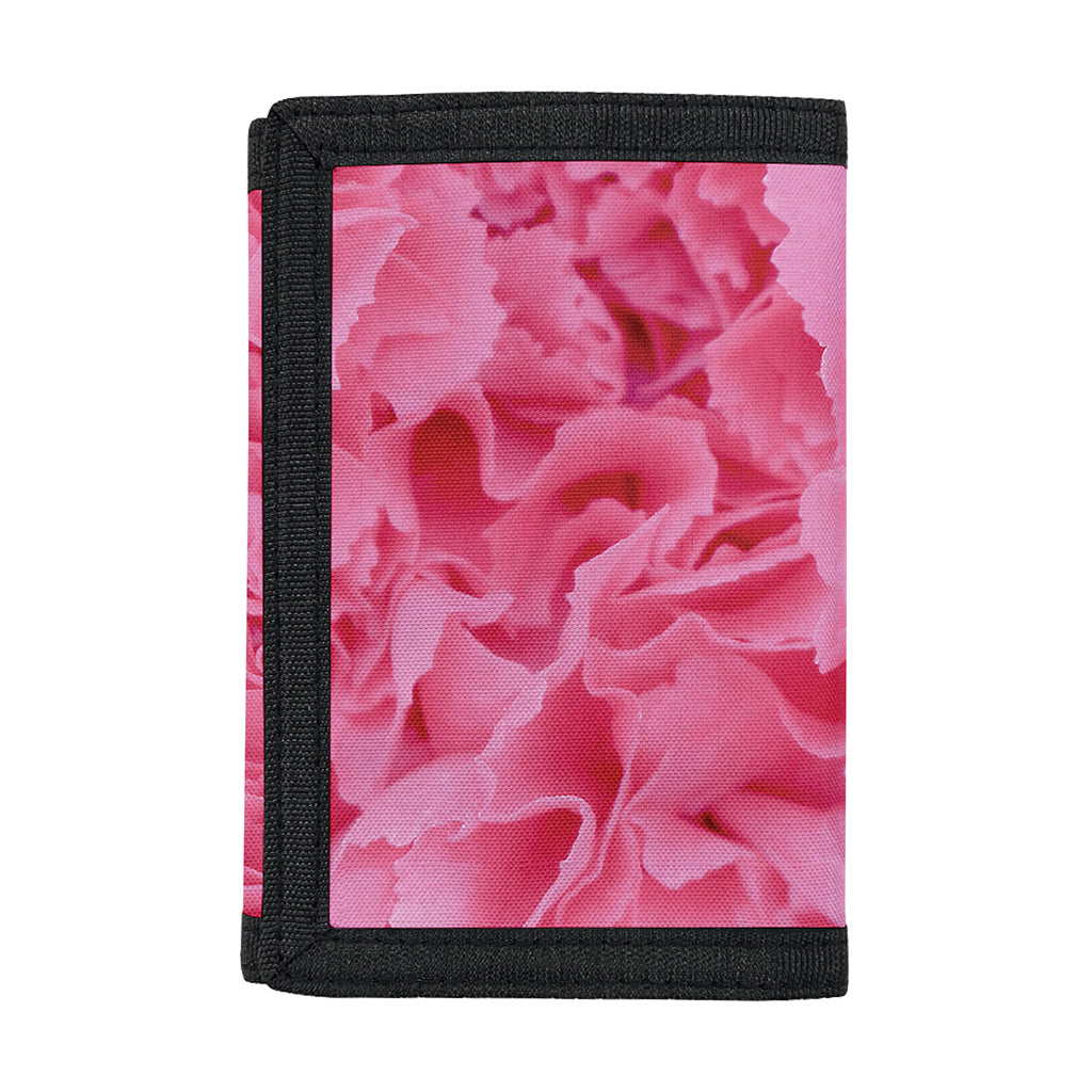 Pink Carnation Flower Print Trifold Wallet