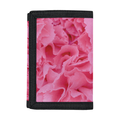 Pink Carnation Flower Print Trifold Wallet