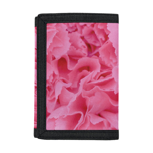 Pink Carnation Flower Print Trifold Wallet