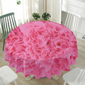 Pink Carnation Flower Print Waterproof Round Tablecloth