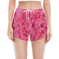 Pink Carnation Flower Print Women's Split Running Shorts