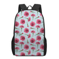 Pink Carnation Pattern Print 17 Inch Backpack