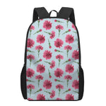 Pink Carnation Pattern Print 17 Inch Backpack