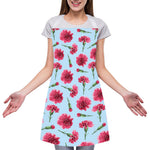 Pink Carnation Pattern Print Adjustable Apron